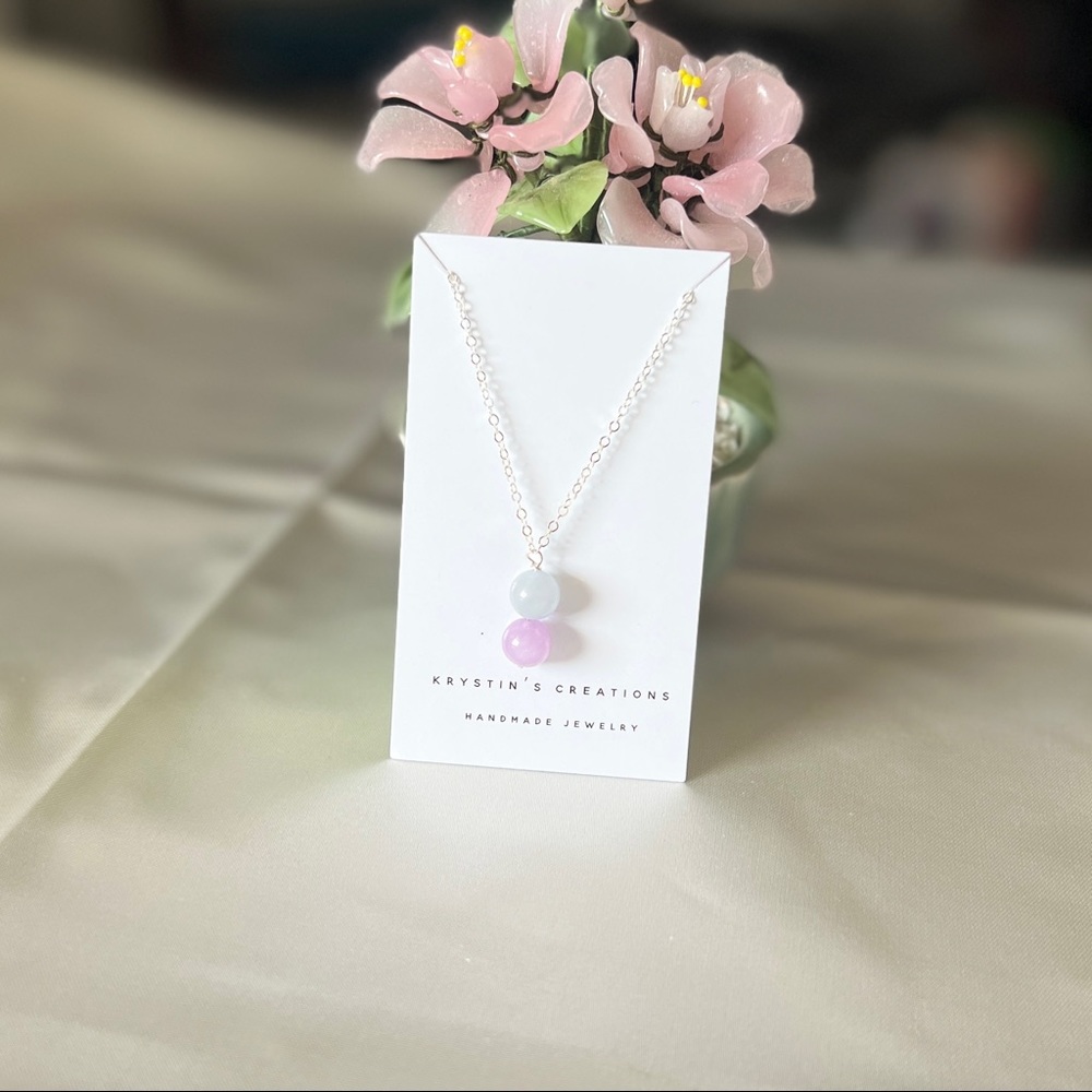 925 Silver🌟Morganite Necklace- Handmade